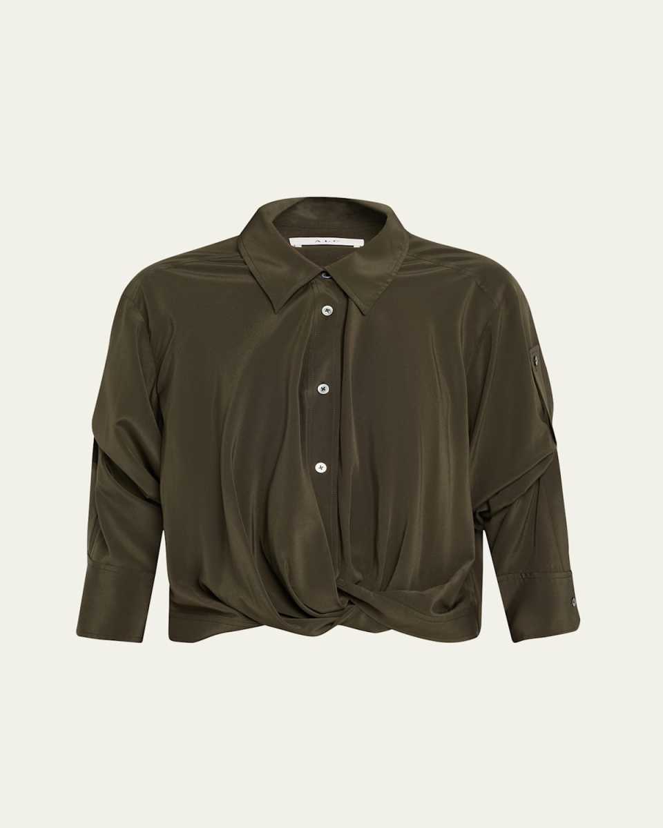 Leo Twist-Hem Cropped Top